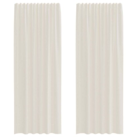 ZASŁONY WOALOWE Z ZAKŁADKĄ NA GÓRZE 2 SZT. KREMOWE