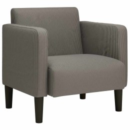 SOFA FOTEL Z PODŁOKIETNIKAMI JASNOSZARY 54CM TKANINA KORDOWA