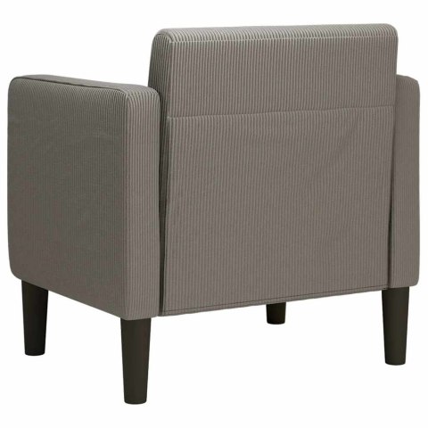 SOFA FOTEL Z PODŁOKIETNIKAMI JASNOSZARY 54CM TKANINA KORDOWA