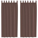 ZASŁONY WOALOWE Z KIESZENIAMI NA DRĄŻEK 2 SZT. BRĄZOWE