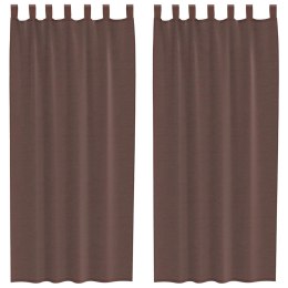 ZASŁONY WOALOWE Z KIESZENIAMI NA DRĄŻEK 2 SZT. BRĄZOWE