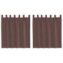 ZASŁONY WOALOWE Z KIESZENIAMI NA DRĄŻEK 2 SZT. BRĄZOWE