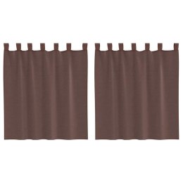 ZASŁONY WOALOWE Z KIESZENIAMI NA DRĄŻEK 2 SZT. BRĄZOWE