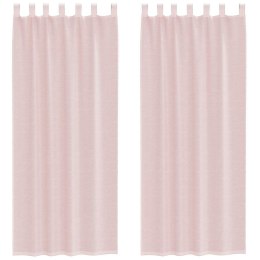 ZASŁONY WOALOWE Z KIESZENIAMI NA DRĄŻEK 2 SZT. JASNORÓŻOWE