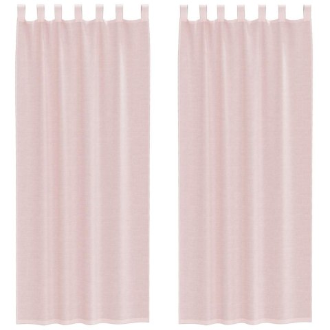 ZASŁONY WOALOWE Z KIESZENIAMI NA DRĄŻEK 2 SZT. JASNORÓŻOWE