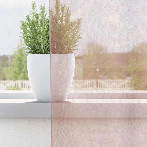 ZASŁONY WOALOWE Z KIESZENIAMI NA DRĄŻEK 2 SZT. JASNORÓŻOWE