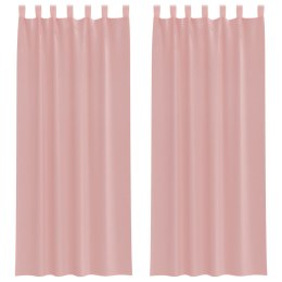 ZASŁONY WOALOWE Z KIESZENIAMI NA DRĄŻEK 2 SZT. RÓŻOWE