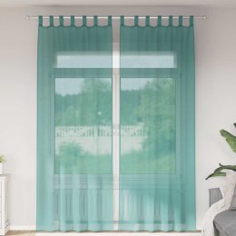 ZASŁONY WOALOWE Z KIESZENIAMI NA DRĄŻEK 2 SZT. TURKUSOWE