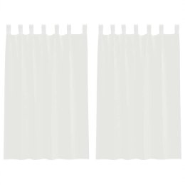 ZASŁONY WOALOWE Z KIESZENIAMI NA DRĄŻEK 2 SZT. BIAŁE