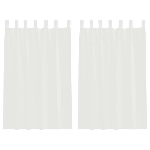 ZASŁONY WOALOWE Z KIESZENIAMI NA DRĄŻEK 2 SZT. BIAŁE