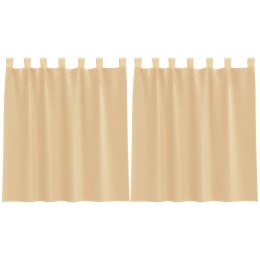 ZASŁONY WOALOWE Z KIESZENIAMI NA DRĄŻKI 2 SZT. PIASKOWE