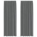 ZASŁONY WOALOWE Z PĘTELKAMI 2 SZT. CIEMNOSZARY 140X260CM