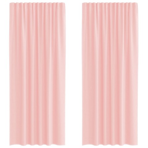 ZASŁONY WOALOWE Z PĘTELKAMI 2 SZT. RÓŻOWE 140X245CM