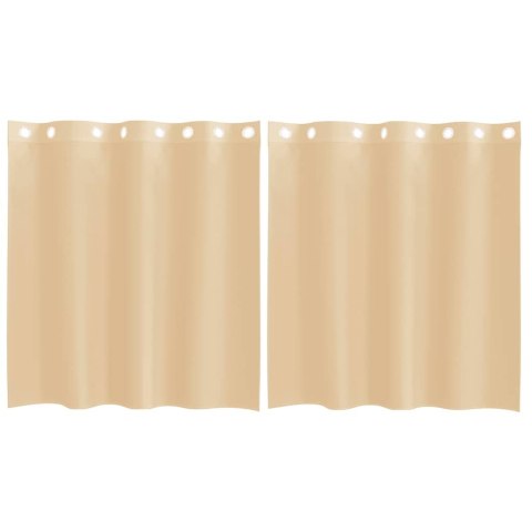 ZASŁONY WOALOWE Z PRZELOTKAMI 2 SZT. PIASKOWE