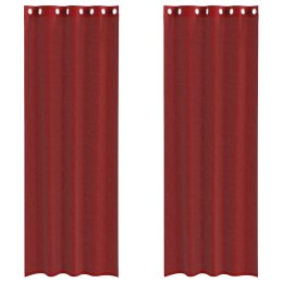 ZASŁONY WOALOWE Z PRZELOTKAMI 2 SZT. WINO CZERWONE