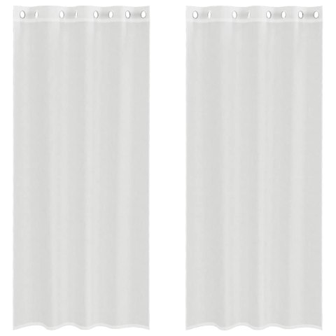 ZASŁONY WOALOWE Z PRZELOTKAMI 2 SZT. BIAŁE