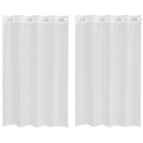 ZASŁONY WOALOWE Z PRZELOTKAMI 2 SZT. BIAŁE