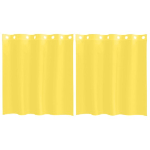 ZASŁONY WOALOWE Z PRZELOTKAMI 2 SZT. ŻÓŁTE