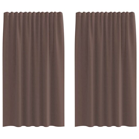 ZASŁONY WOALOWE Z ZAKŁADKĄ NA GÓRZE 2 SZT. BRĄZOWE
