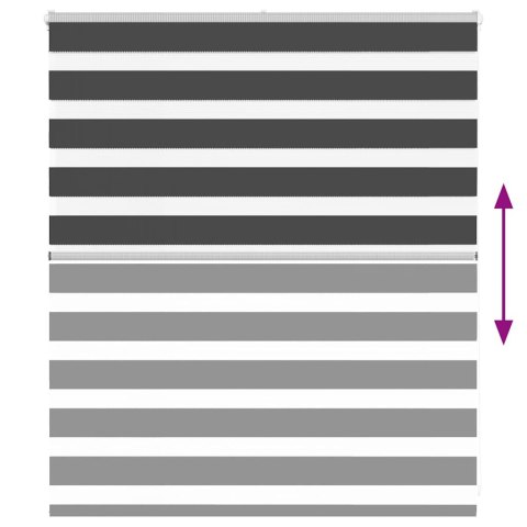 ROLETA ZEBRA CZARNA SZEROKOŚĆ TKANINY 125,9CM POLIESTER