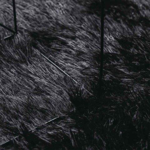 DYWAN SHAGGY Z DŁUGIM WŁOSIEM CZARNY 240X240CM