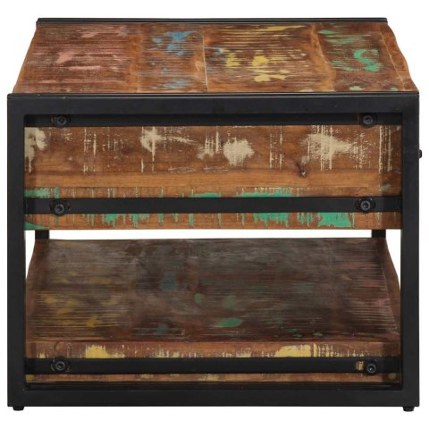 STOLIK KAWOWY WIELOKOLOROWY 90X50X38CM LITE DREWNO ODZYSKANE