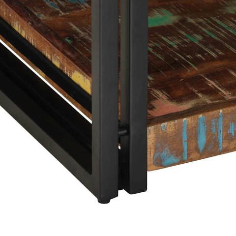 STOLIK KAWOWY WIELOKOLOROWY 90X50X38CM LITE DREWNO ODZYSKANE