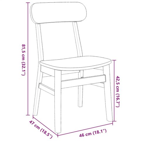 KRZESŁA DO JADALNI 2 SZT. BIAŁE LITE DREWNO GUMOWE