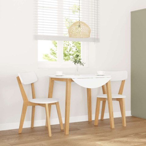 KRZESŁA DO JADALNI 2 SZT. LITE DREWNO GUMA