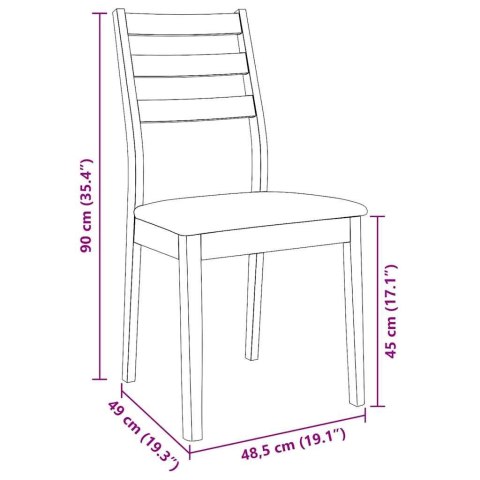 KRZESŁA DO JADALNI Z PODUSZKAMI 2 SZT. BIAŁE LITE DREWNO GUMOWE