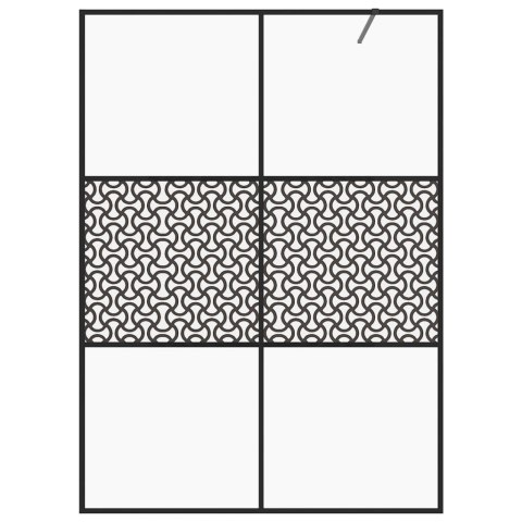ŚCIANKA PRYSZNICOWA PRZEZROCZYSTE SZKŁO ESG 140X195CM CZARNA