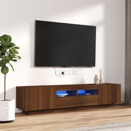 VidaXL Zestaw 2 szafek TV z oświetleniem LED, brązowy dąb