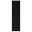 KOMODA CZARNA DĄB 50X35X180CM DREWNO KLEJONE