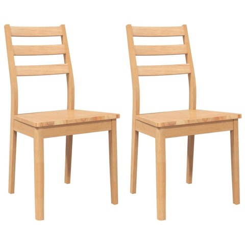 KRZESŁA DO JADALNI 2 SZT. NATURALNE DREWNO LITE GUMA