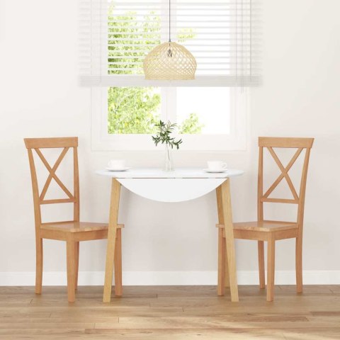 KRZESŁA DO JADALNI 2 SZT. LITE DREWNO GUMA