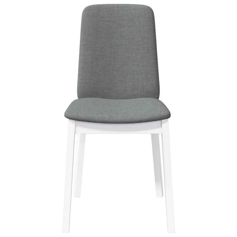 KRZESŁA DO JADALNI Z PODUSZKAMI 2 SZT. BIAŁE LITE DREWNO GUMOWE