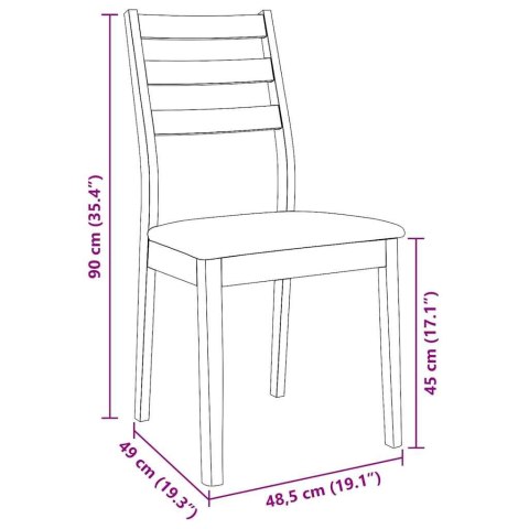 KRZESŁA DO JADALNI Z PODUSZKAMI 2 SZT. DREWNO LITE GUMA
