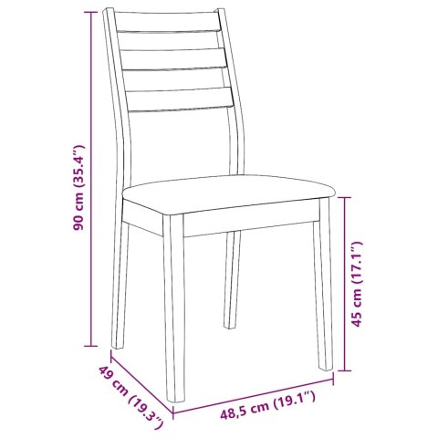 KRZESŁA DO JADALNI Z PODUSZKAMI 2 SZT. LITE DREWNO GUMOWE