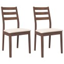 KRZESŁA DO JADALNI Z PODUSZKAMI 2 SZT. LITE DREWNO GUMOWE