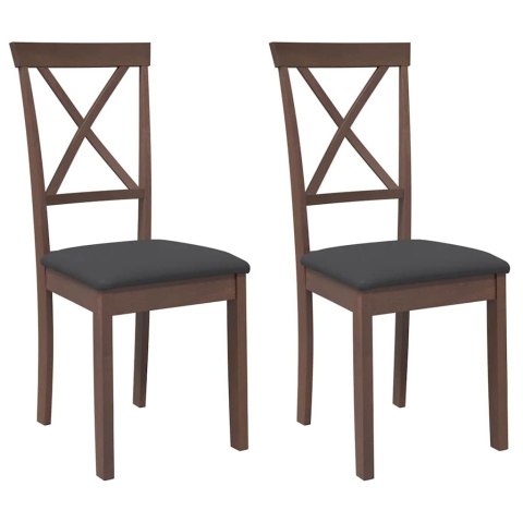 KRZESŁA DO JADALNI Z PODUSZKAMI 2 SZT. LITE DREWNO GUMOWE