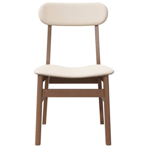 KRZESŁA DO JADALNI Z PODUSZKAMI 2 SZT. LITE DREWNO GUMOWE