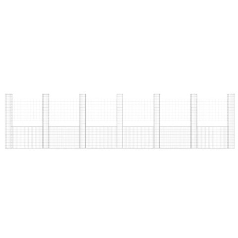 OGRODZENIE GABIONOWE Z 7 SŁUPKAMI ŻELAZO 740X20X200CM