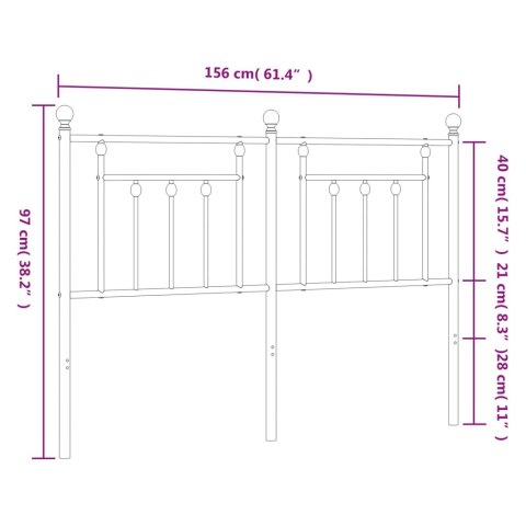 METALOWE WEZGŁOWIE BIAŁE 150CM