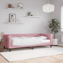 VidaXL Sofa z materacem do spania, różowa, 90x200 cm, aksamit