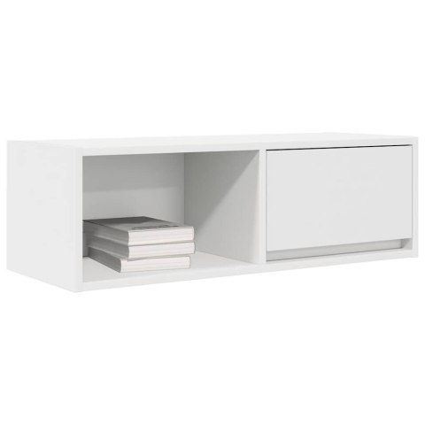 SZAFKA RTV BIAŁA 80X31X25,5CM DREWNO KLEJONE