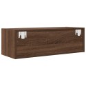 SZAFKA RTV BRĄZOWY DĄB 80X31X25,5CM DREWNO KLEJONE