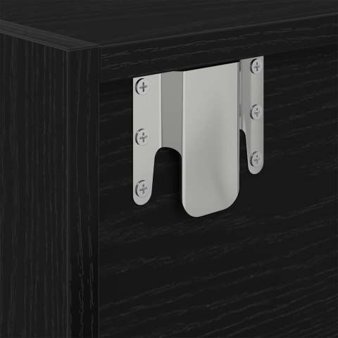 SZAFKA RTV CZARNY DĄB 80X31X25,5CM DREWNO KLEJONE