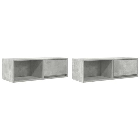 SZAFKI RTV 2 SZT. BETON SZARY 80X31X25,5CM DREWNO KLEJONE