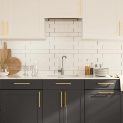 UCHWYTY DO SZAFEK 10 SZT. ZŁOTE 160MM STAL NIERDZEWNA