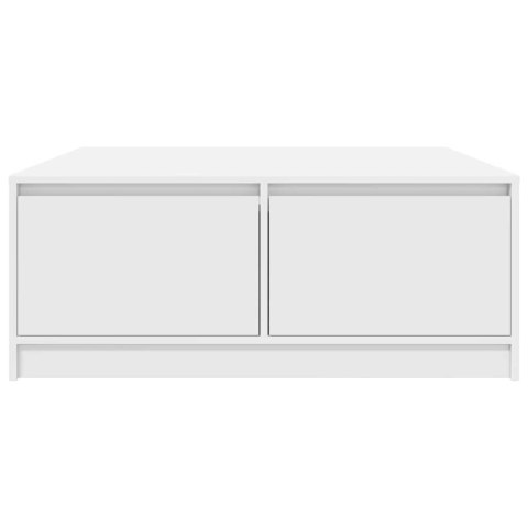 STOLIK KAWOWY Z SZUFLADAMI BIAŁY 100X100X40CM